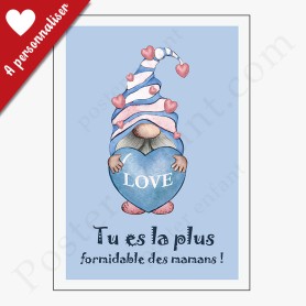 Affiche : Petit nain bleu à personnaliser Affiche : Petit nain bleu à personnaliser
