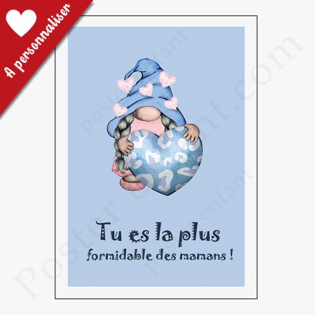 Affiche : Petit nain bleu à personnaliser