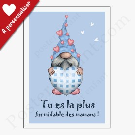 Affiche : Petit nain bleu à personnaliser Affiche : Petit nain bleu à personnaliser
