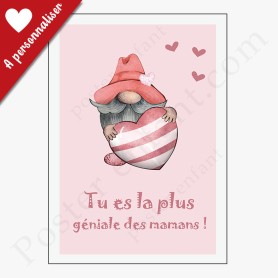 Affiche : Petit nain Love rose à personnaliser Affiche : Petit nain Love rose à personnaliser