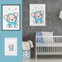 Affiche : Petit ourson et petits coeurs