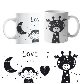 Mug Love : Animaux - Noir et blanc Mug Love : Animaux - Noir et blanc