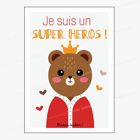 Affiche : Petit ourson à personnaliser