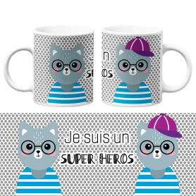 Mug chat : Je suis un super héros Mug chat : Je suis un super héros