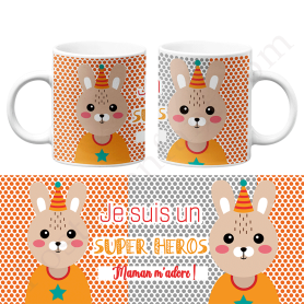 Mug lapin : Je suis un super héros Mug lapin : Je suis un super héros