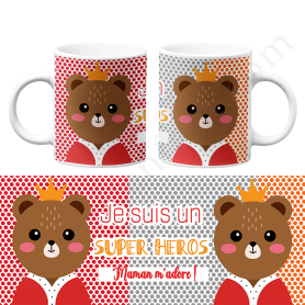 Mug ourson : Je suis un super héros Mug ourson : Je suis un super héros