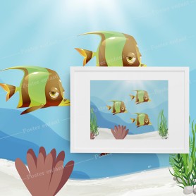 Affiche : Poissons tropicaux cartoon Affiche : Poissons tropicaux cartoon