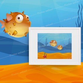 Affiche : Poissons molamola cartoon Affiche : Poissons molamola cartoon