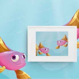 Affiche : Poissons tropicaux cartoon Affiche : Poissons tropicaux cartoon