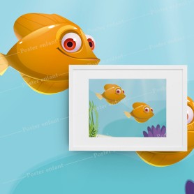 Affiche : Poissons tropicaux cartoon Affiche : Poissons tropicaux cartoon