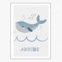 Affiche prénom : Baleine à personnaliser