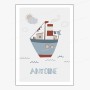 Affiche prénom : Petit bateau à personnaliser