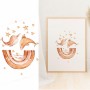 Affiche boho  : Baleine et dauphin