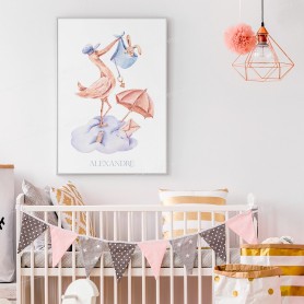 Affiche : Pélican à personnaliser Poster à personnaliser avec prénom de bébé