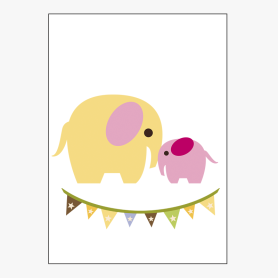 Affiche Adorable Maman éléphant et son bébé Affiche Adorable Maman éléphant et son bébé