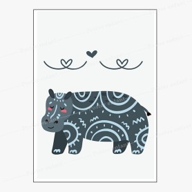 Affiche : Hippopotame Affiche : Hippopotame