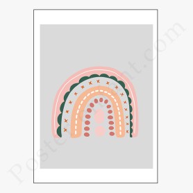 Affiche : Arc en ciel avec coeurs Affiche : Arc en ciel avec coeurs