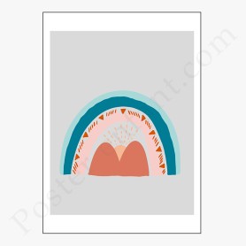 Affiche : Arc en ciel avec coeurs Affiche : Arc en ciel avec coeurs