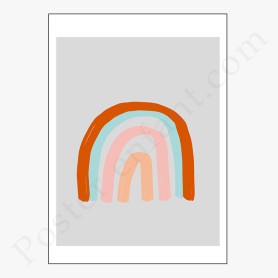 Affiche : Arc en ciel avec coeurs Affiche : Arc en ciel avec coeurs