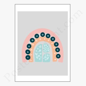 Affiche : Arc en ciel avec coeurs Affiche : Arc en ciel avec coeurs