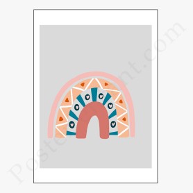 Affiche : Arc en ciel avec coeurs Affiche : Arc en ciel avec coeurs