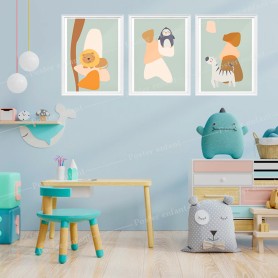 Set de 3 Affiches Boho Animaux Set de 3 Affiches Boho Animaux