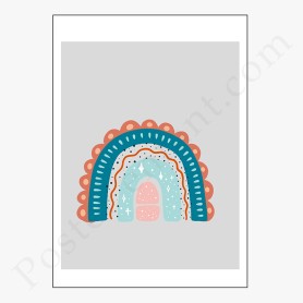 Affiche : Arc en ciel avec coeurs Affiche : Arc en ciel avec coeurs