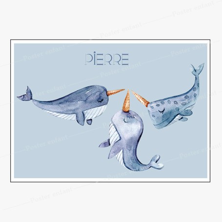 Affiche : Petites baleines à personnaliser