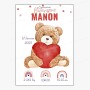 Affiche de naissance  : Nounours à personnaliser