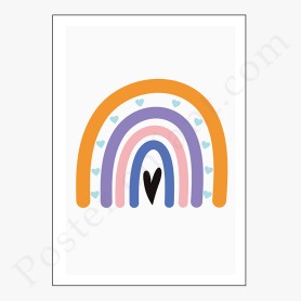 Affiche : Arc en ciel avec coeur Affiche : Arc en ciel avec coeur