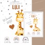 Affiche de naissance  : Girafe à personnaliser
