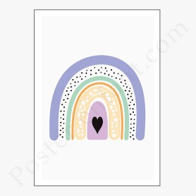 Affiche : Arc en ciel avec coeur Affiche : Arc en ciel avec coeur