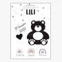 Affiche de naissance  : Ourson à personnaliser