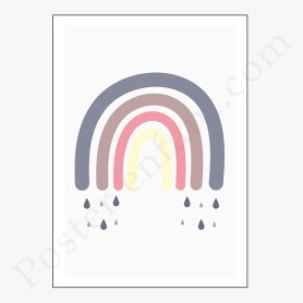 Affiche : Arc en ciel avec pluie Affiche : Arc en ciel avec pluie