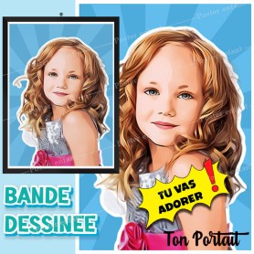 Affiche portrait personnalisé au style bande dessinée Affiche portrait personnalisé au style bande dessinée