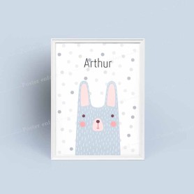 Affiche prénom : Petit lapin à personnaliser Affiche prénom : Petit lapin à personnaliser