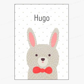 Affiche prénom : Petit lapin à personnaliser Affiche prénom : Petit lapin à personnaliser