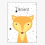 Affiche prénom : Petit renard à personnaliser