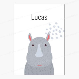 Affiche prénom : Petit hippopotame à personnaliser Affiche prénom : Petit hippopotame à personnaliser