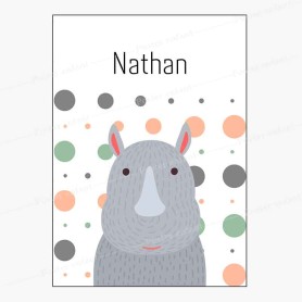 Affiche prénom : Petit hippopotame à personnaliser Affiche prénom : Petit hippopotame à personnaliser