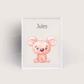 Affiche prénom : Petite souris à personnaliser Affiche prénom : Petite souris à personnaliser