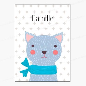 Affiche prénom : Petit chat à personnaliser Affiche prénom : Petit chat à personnaliser