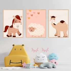 Set de 3 Affiches Boho Animaux Set de 3 Affiches Boho Animaux