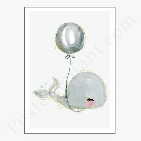 Affiche Magnifique Baleine avec son ballon Affiche Magnifique Baleine avec son ballon