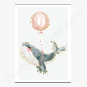 Affiche Magnifique Baleine avec son ballon Affiche Magnifique Baleine avec son ballon