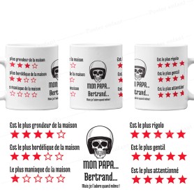 Mug amusant tête de mort pour papa à personnaliser Mug amusant tête de mort pour papa à personnaliser