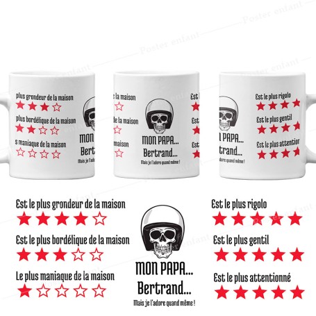 Mug amusant tête de mort pour papa à personnaliser