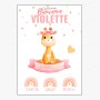 Affiche de naissance  : Girafe à personnaliser