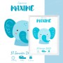 Affiche de naissance  : Eléphant à personnaliser