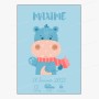 Affiche de naissance  : Hippopotame à personnaliser